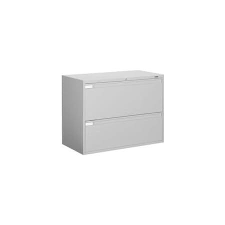 Gec Global 9300 Series 42"W 2 Drawer Binder Lateral File - Gray 9342P2F1-H-LGR